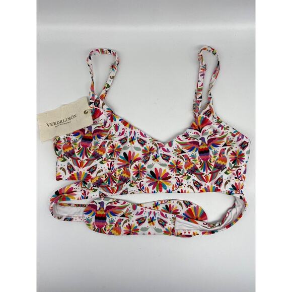 NWT‎ Verdelimon Swim Top Medium 286116 Izamal Printed Birds Wrap Strap $177 - Picture 3 of 16